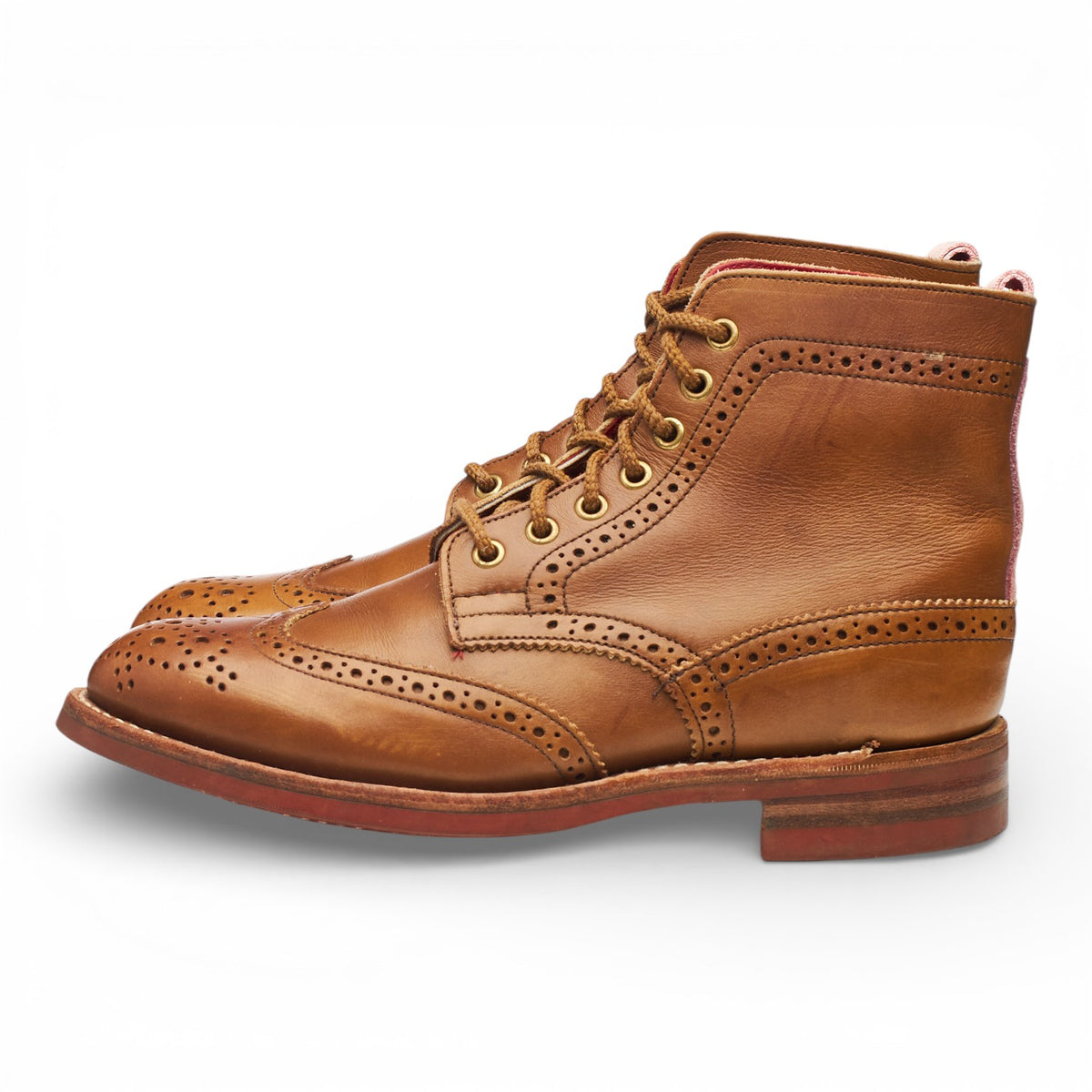 Women's Brown Leather Brogue Boots UK 4