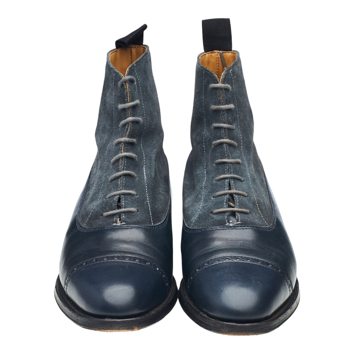 Women's 'Chatsworth' Navy Blue Leather Balmoral Boots UK 4 C