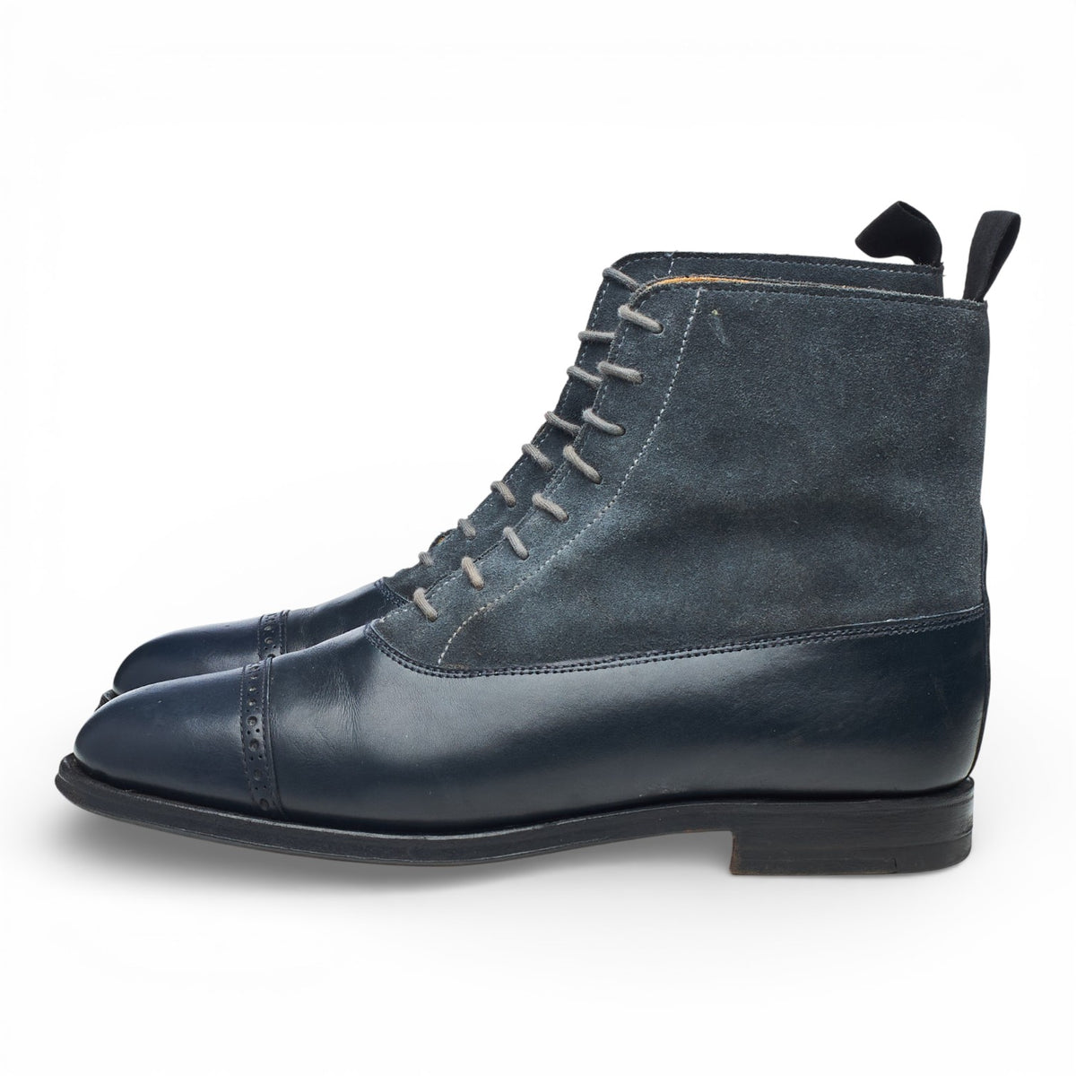 Women's 'Chatsworth' Navy Blue Leather Balmoral Boots UK 4 C