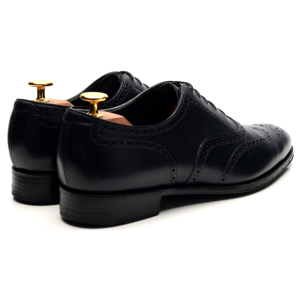 &#39;Inverness&#39; Navy Blue Leather Oxford Brogues UK 6 D