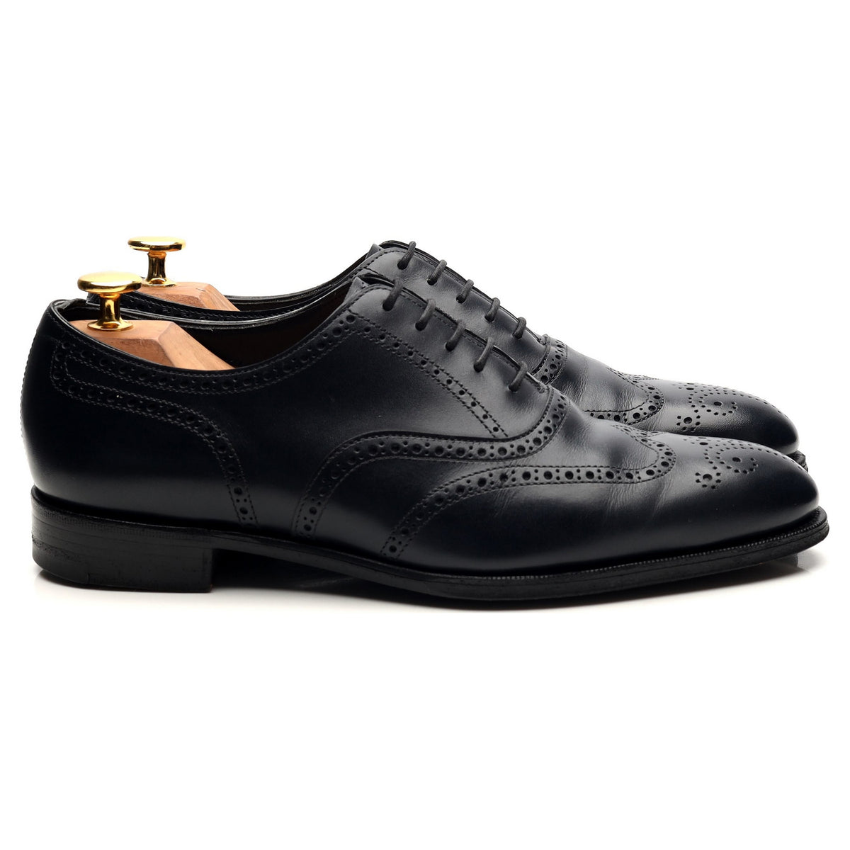 &#39;Inverness&#39; Navy Blue Leather Oxford Brogues UK 6 D