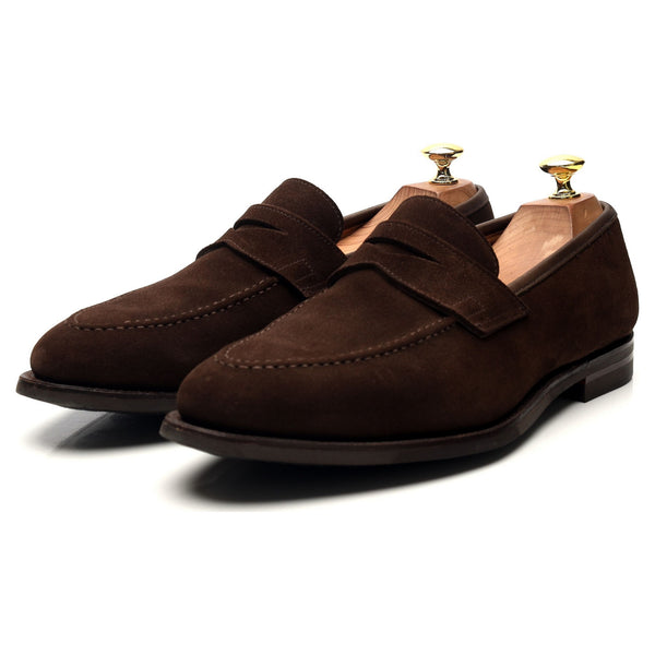 'Sydney' Dark Brown Suede Loafers UK 8 G - Abbot's Shoes