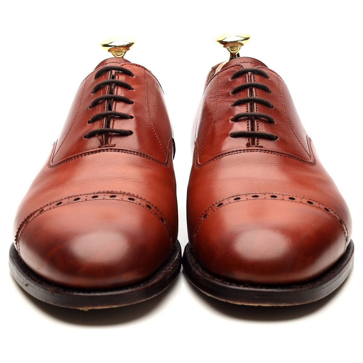 Vintage Tan Brown Leather Oxford UK 7.5 D