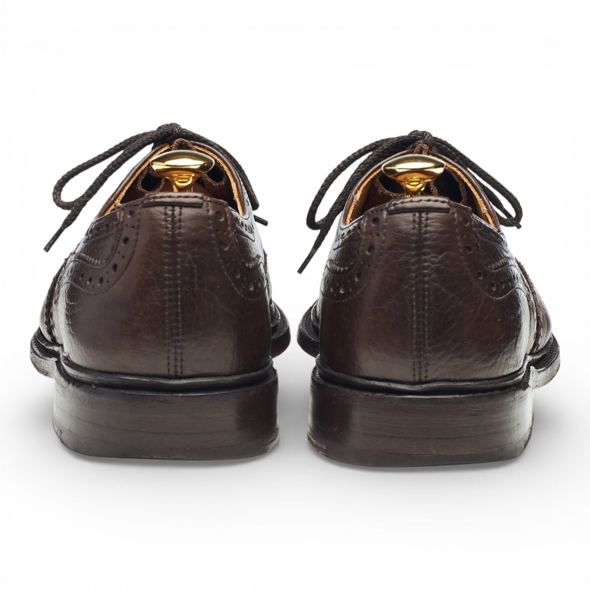 'Bourton' Dark Brown Grain Leather Derby Brogues UK 9