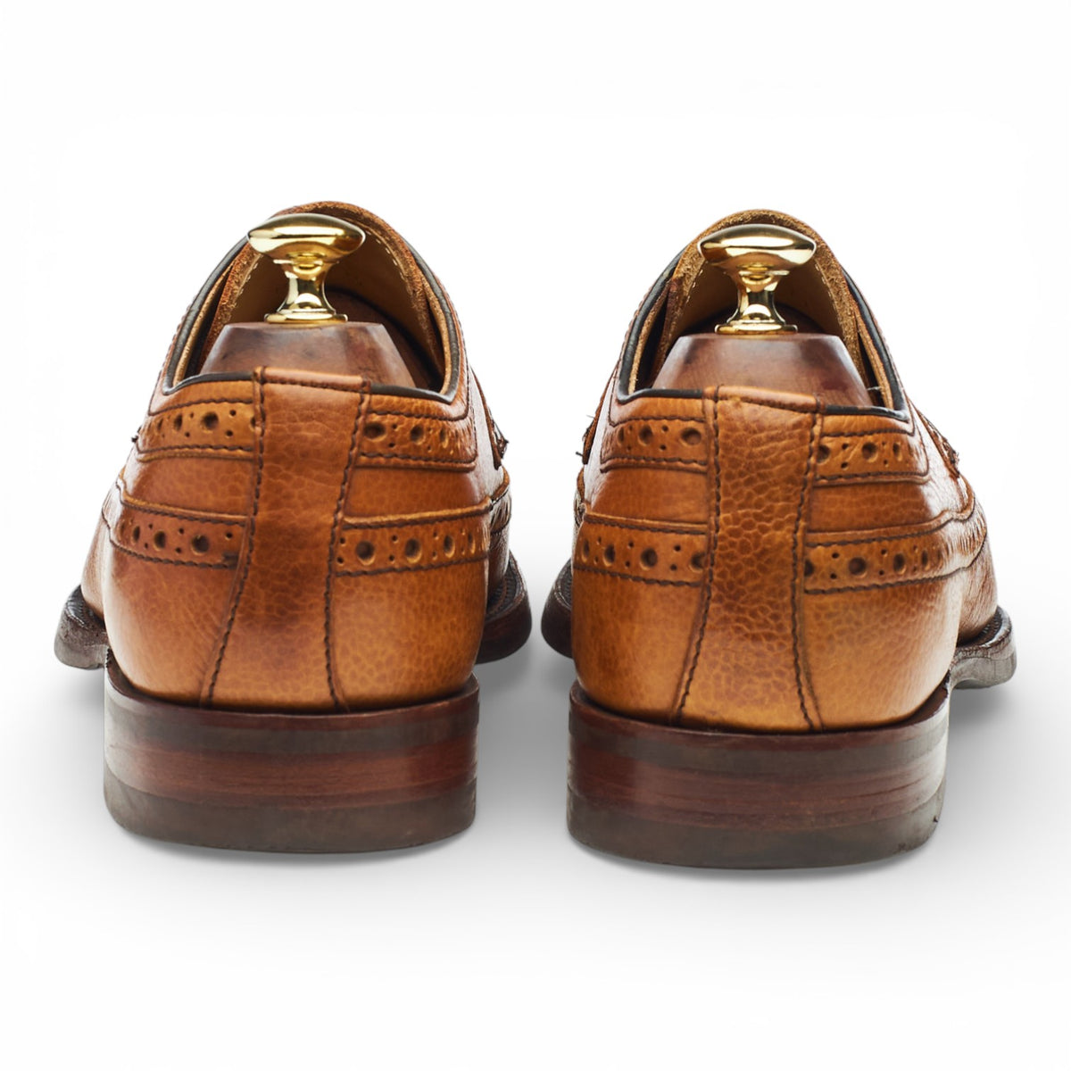 'Calvay' Tan Brown Grain Leather Derby Brogues UK 9 F