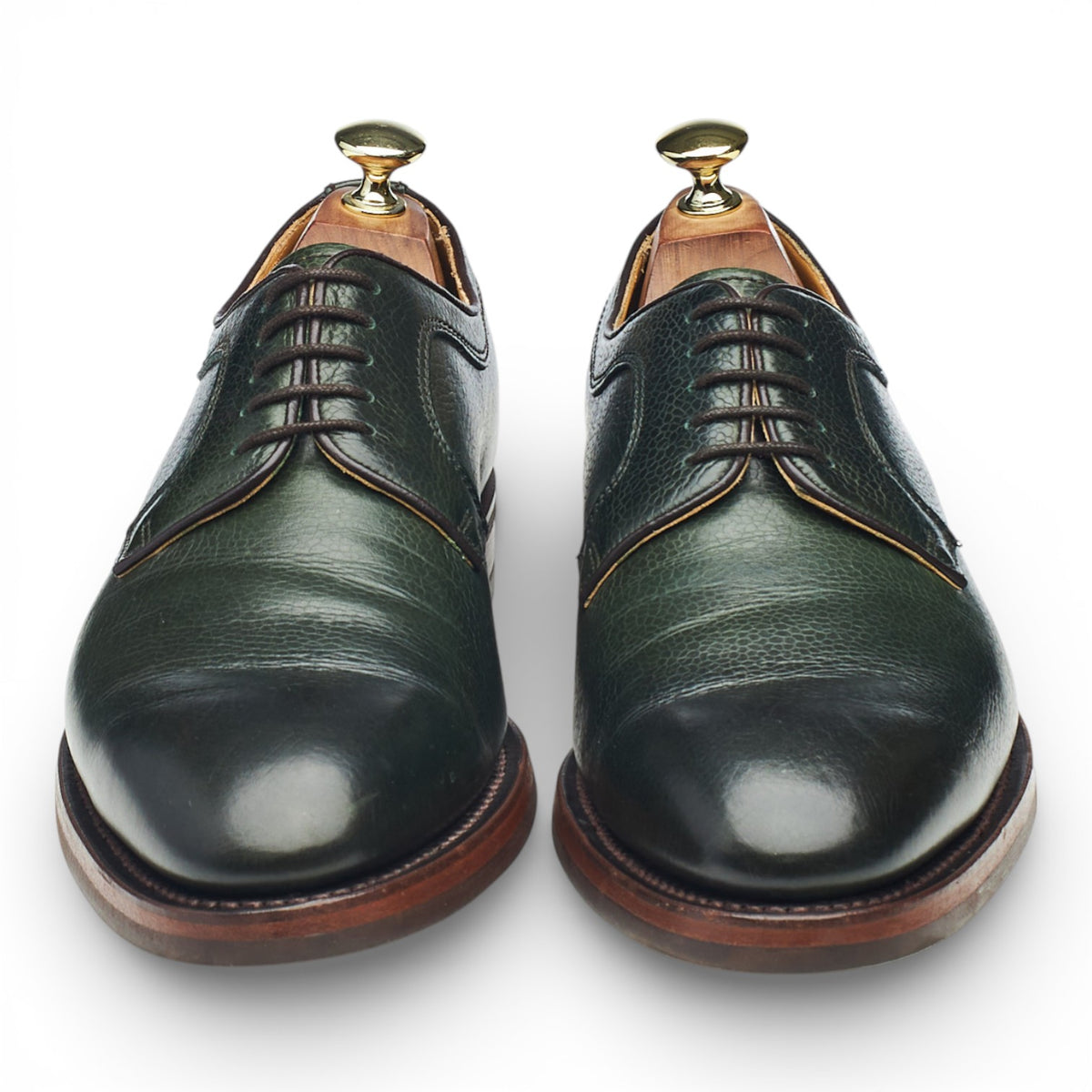 'Skye' Olive Green Grain Leather Debry UK 7.5 F