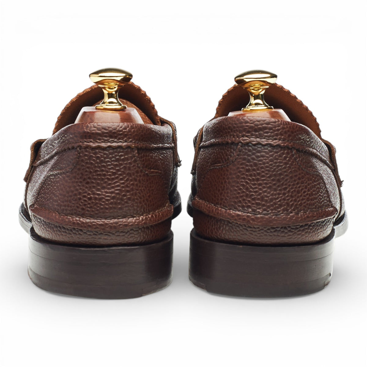 'Arran' Brown Grain Unlined Leather Loafers UK 9.5 F