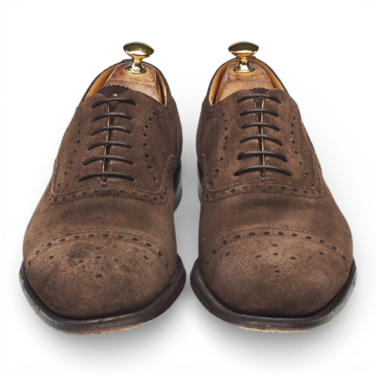 'Perth' Dark Brown Suede Oxford Brogues UK 11 F