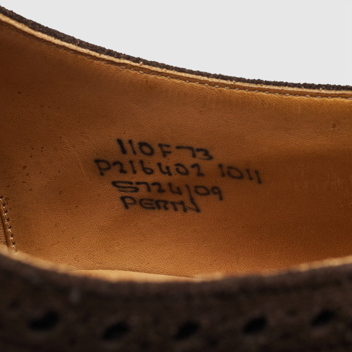 'Perth' Dark Brown Suede Oxford Brogues UK 11 F