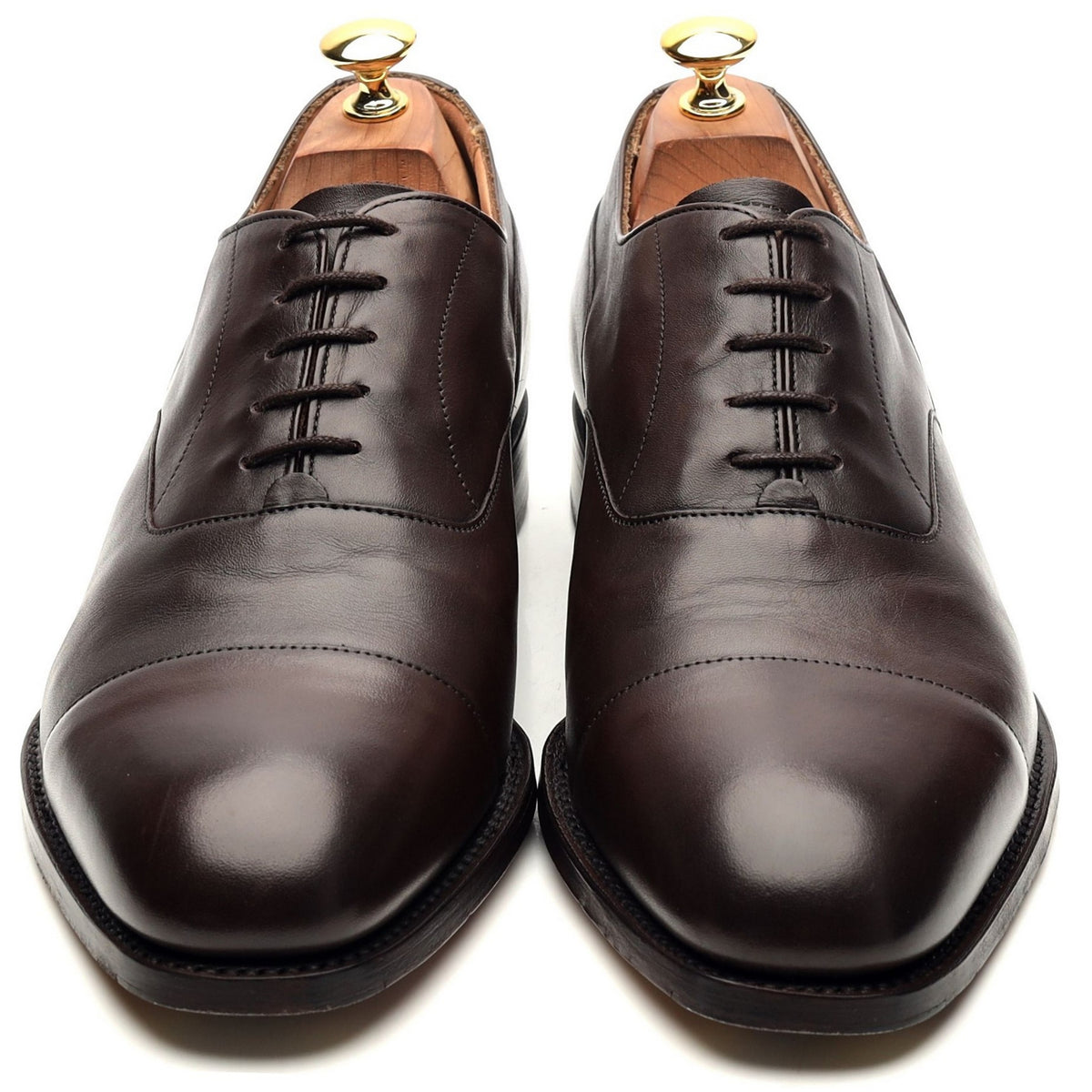 &#39;Harrington&#39; Dark Brown Leather Oxford UK 10 F