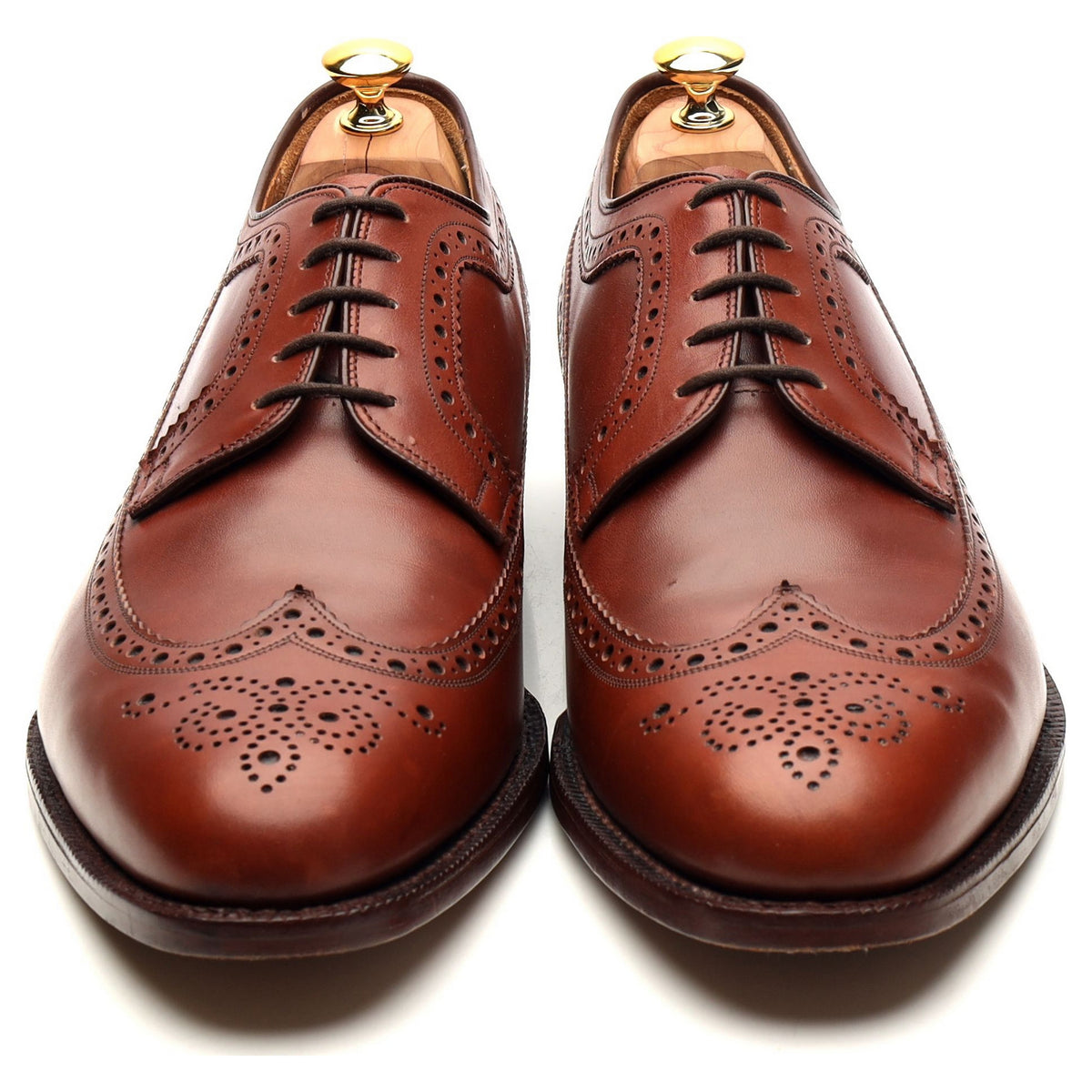 &#39;Aden&#39; Tan Brown Leather Derby Brogues UK 11.5 G