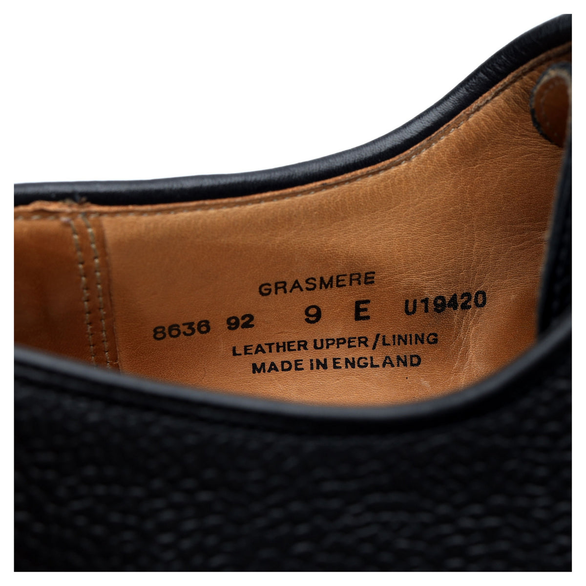 &#39;Grasmere&#39; Black Leather Derby UK 9 E