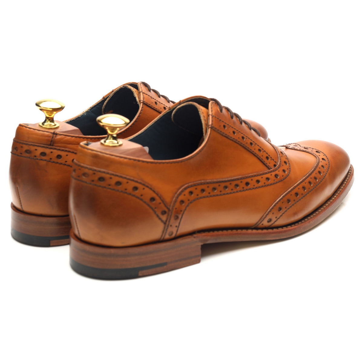 &#39;Grant&#39; Tan Brown Leather Brogues UK 8.5 F