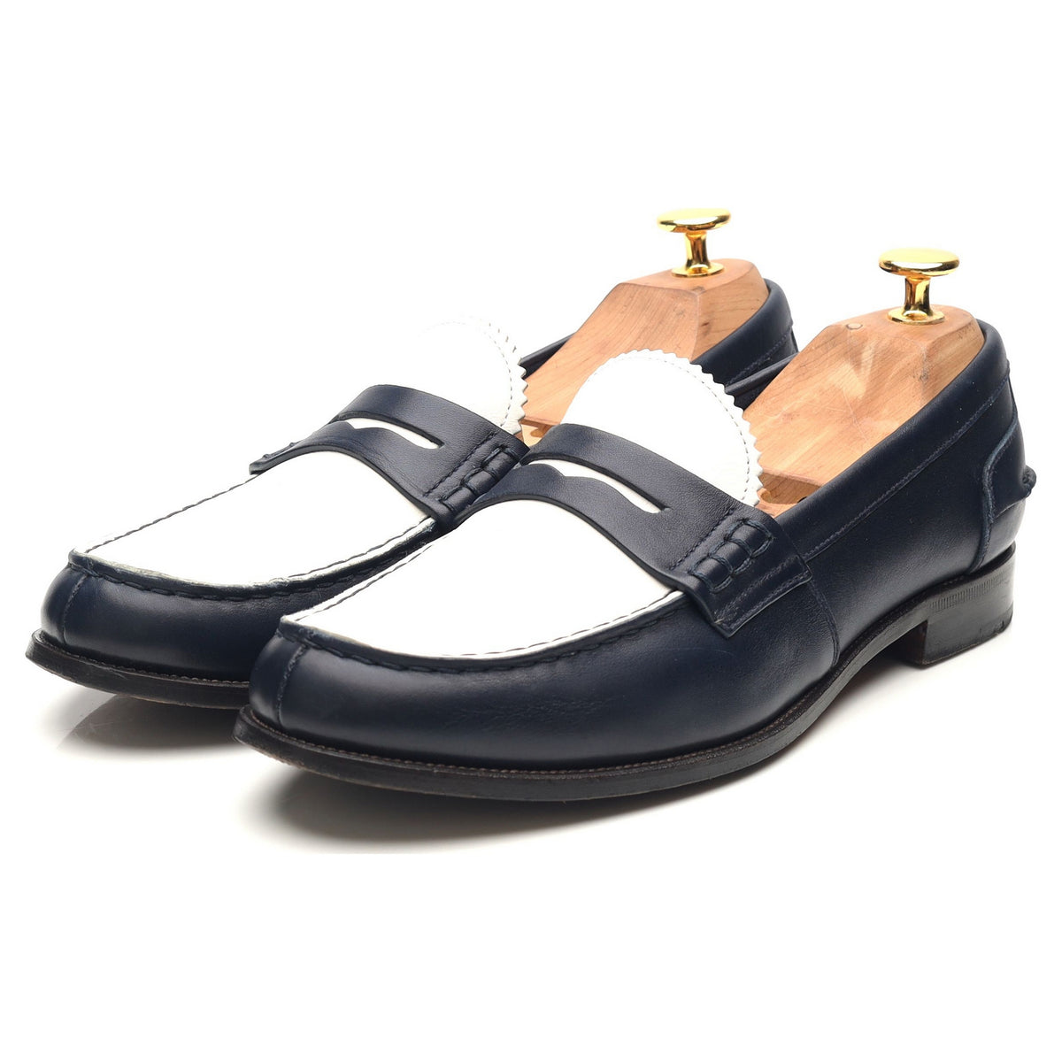 Women&#39;s &#39;Sally 2&#39; Navy Blue White Leather Loafers UK 6.5 EU 39.5