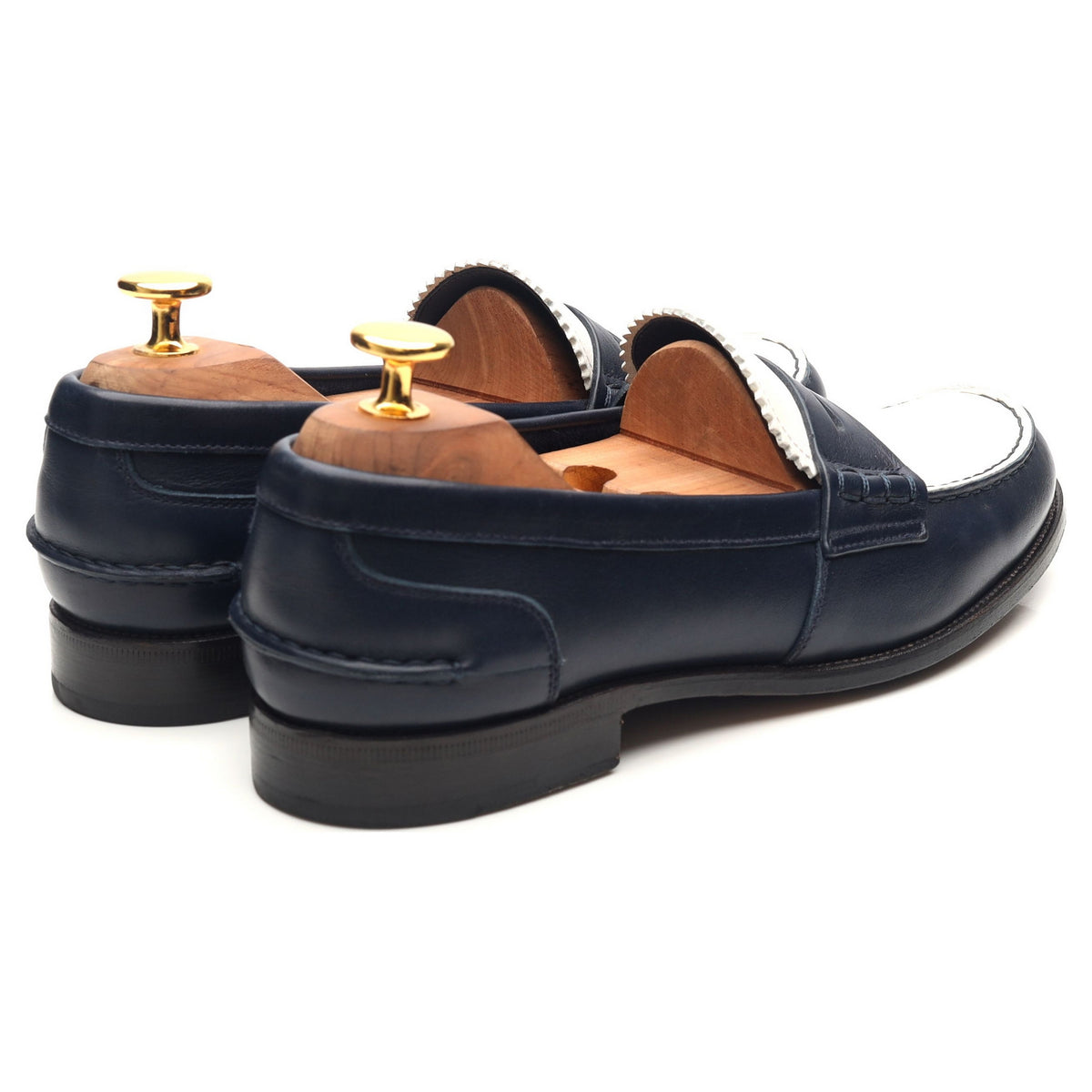 Women&#39;s &#39;Sally 2&#39; Navy Blue White Leather Loafers UK 6.5 EU 39.5