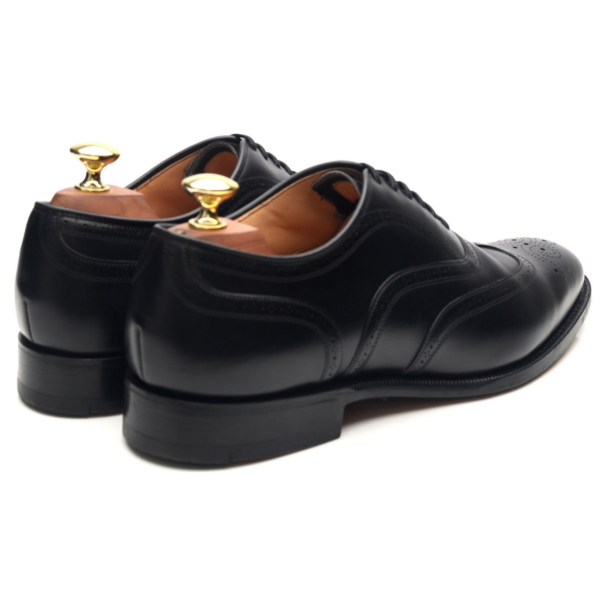 &#39;Longton&#39; Black Leather Brogues UK 7 F