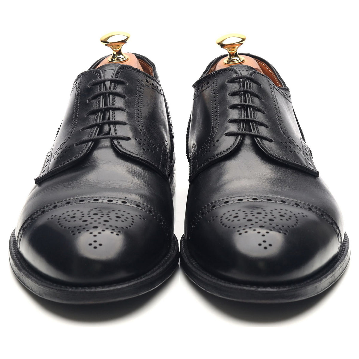 &#39;957R&#39; Black Leather Derby Brogues UK 10 US 10.5