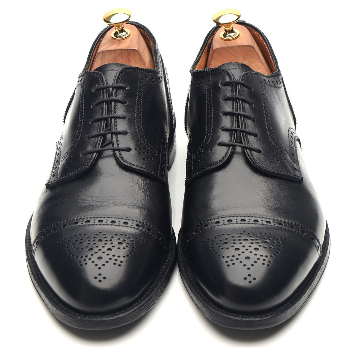 &#39;957R&#39; Black Leather Derby Brogues UK 10 US 10.5
