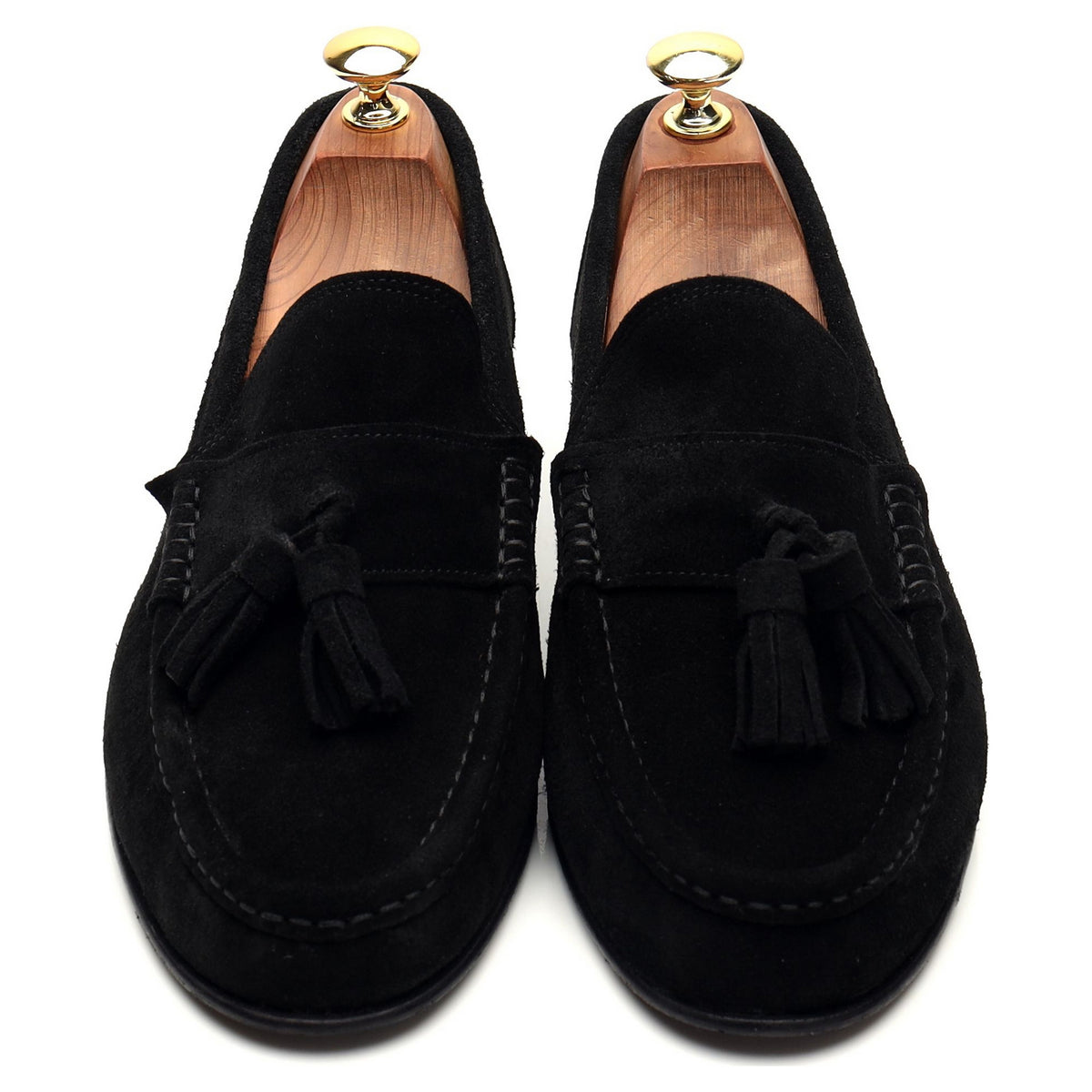 &#39;Camerino&#39; Black Suede Tassel Loafers UK 8.5 EU 42.5