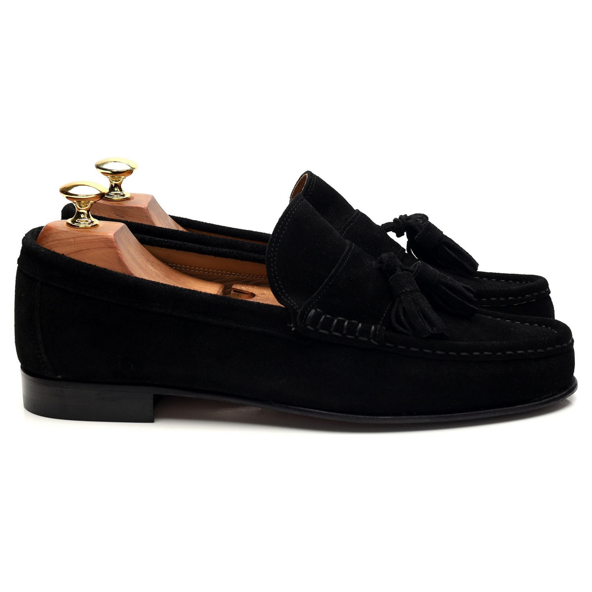 &#39;Camerino&#39; Black Suede Tassel Loafers UK 8.5 EU 42.5