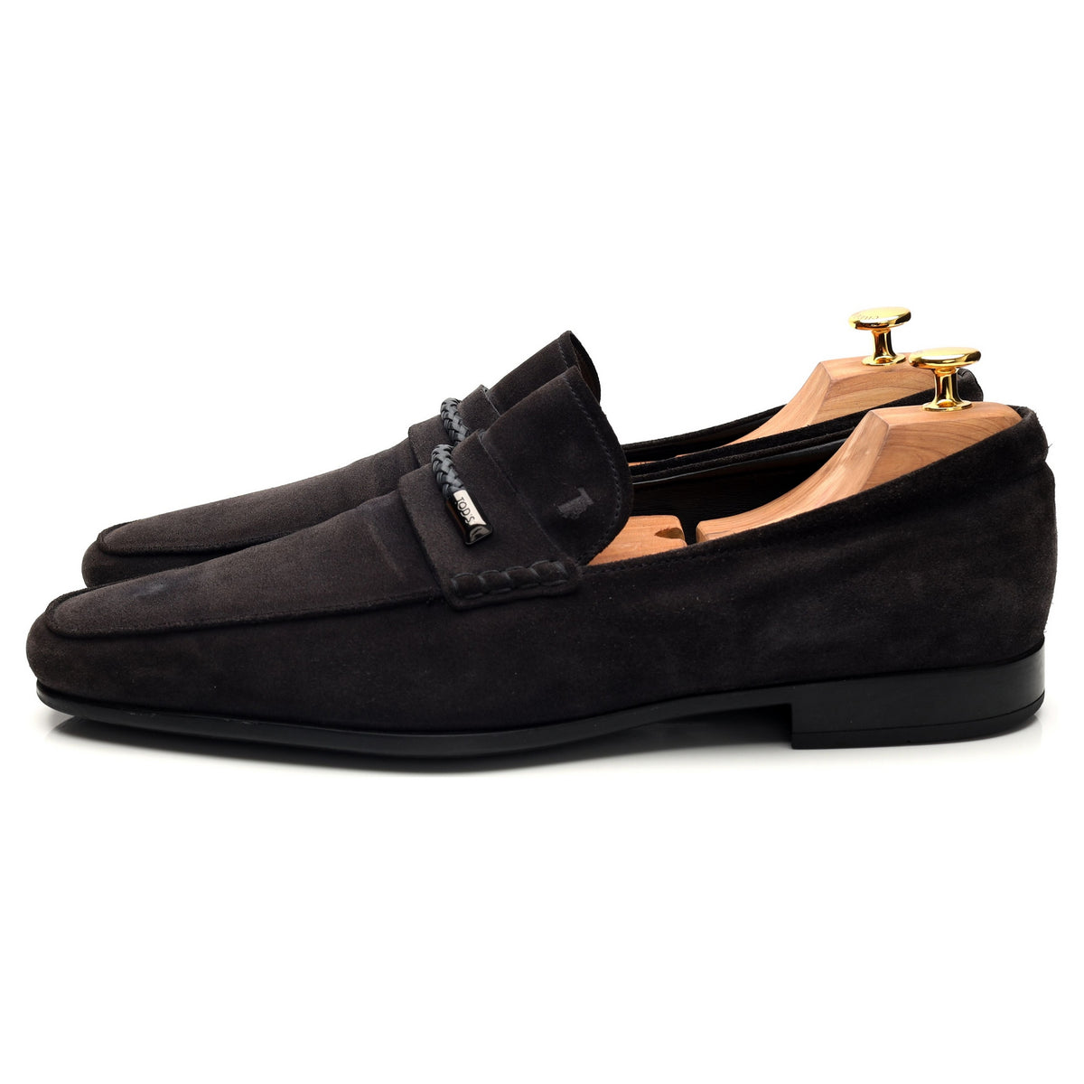 Dark Grey Suede Loafers UK 12