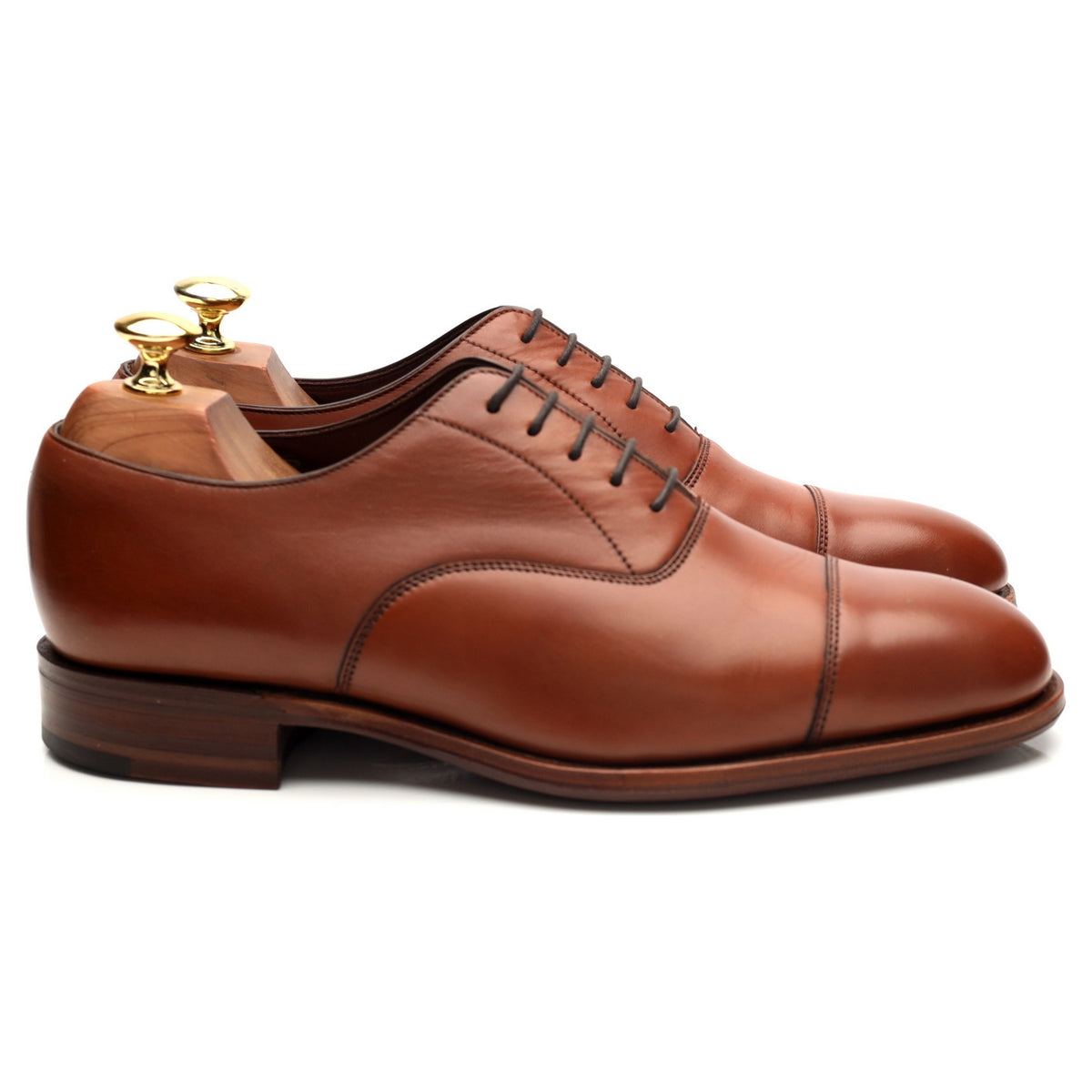 Charles Tyrwhitt Tan Brown Leather Oxford UK 7.5 F