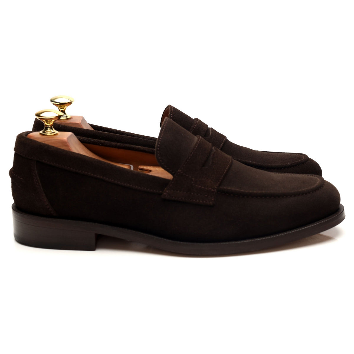 &#39;Avon&#39; Dark Brown Suede Loafers UK 8.5