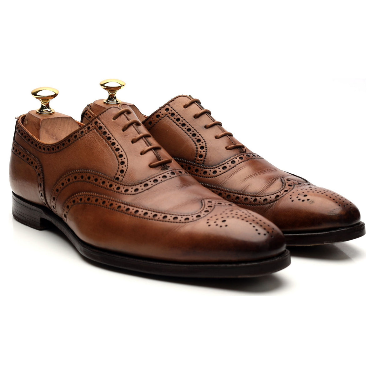 &#39;Fairford&#39; Tan Brown Leather Oxford Brogues UK 6.5 E