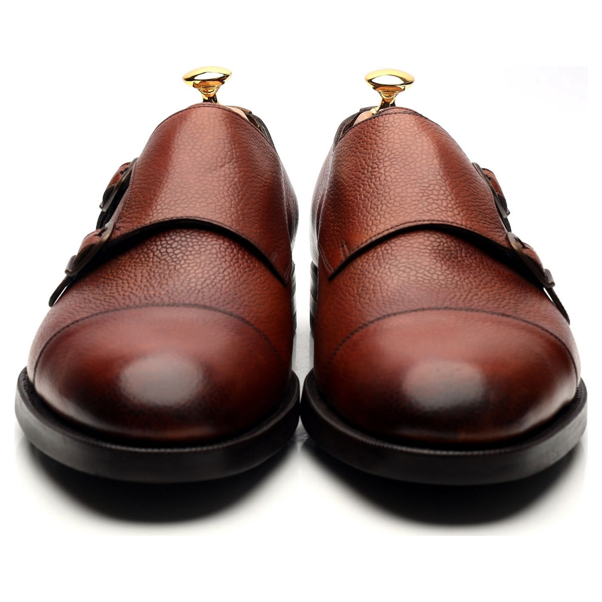 &#39;Westminster&#39; Tan Brown Leather Double Monk Strap UK 10.5 E