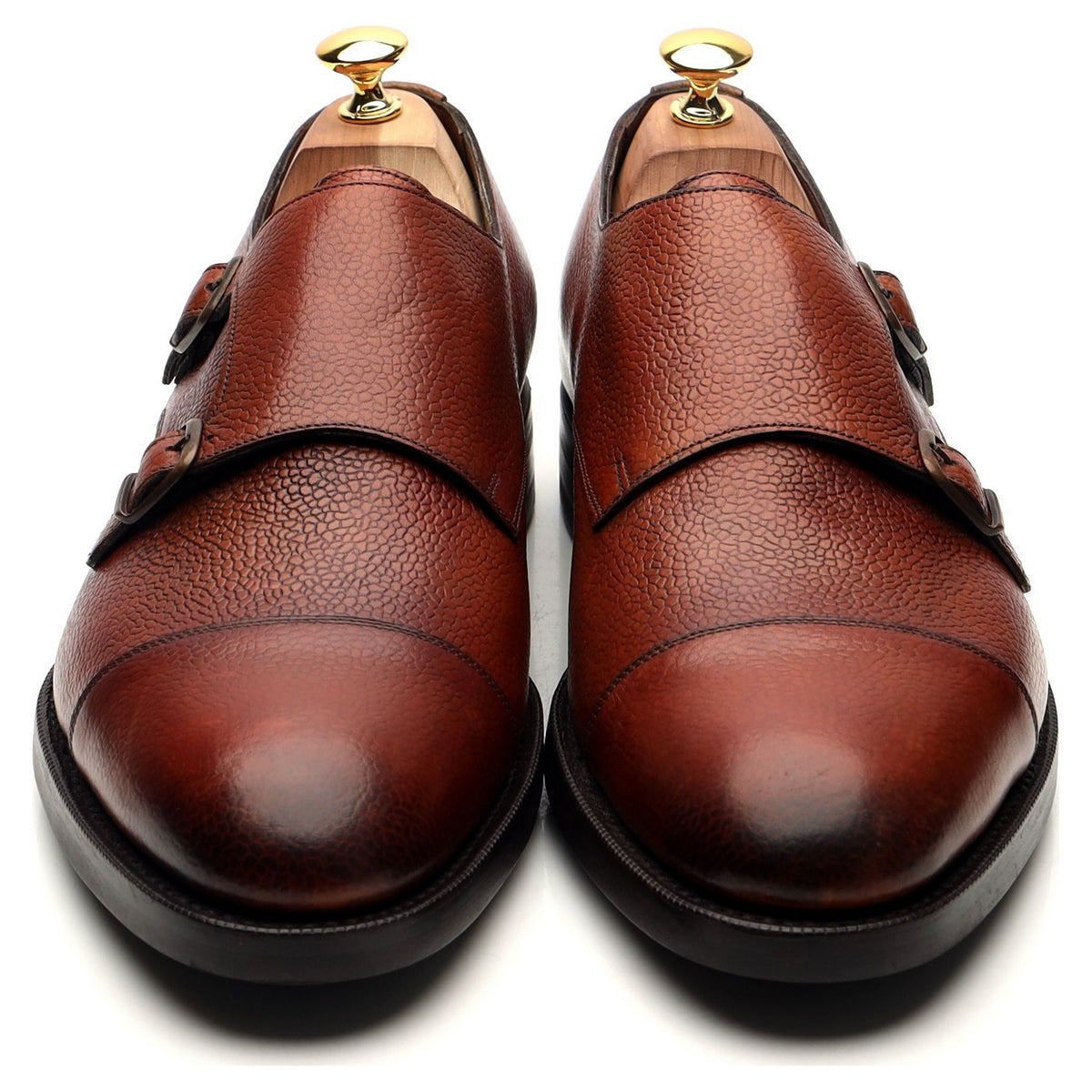 &#39;Westminster&#39; Tan Brown Leather Double Monk Strap UK 10.5 E