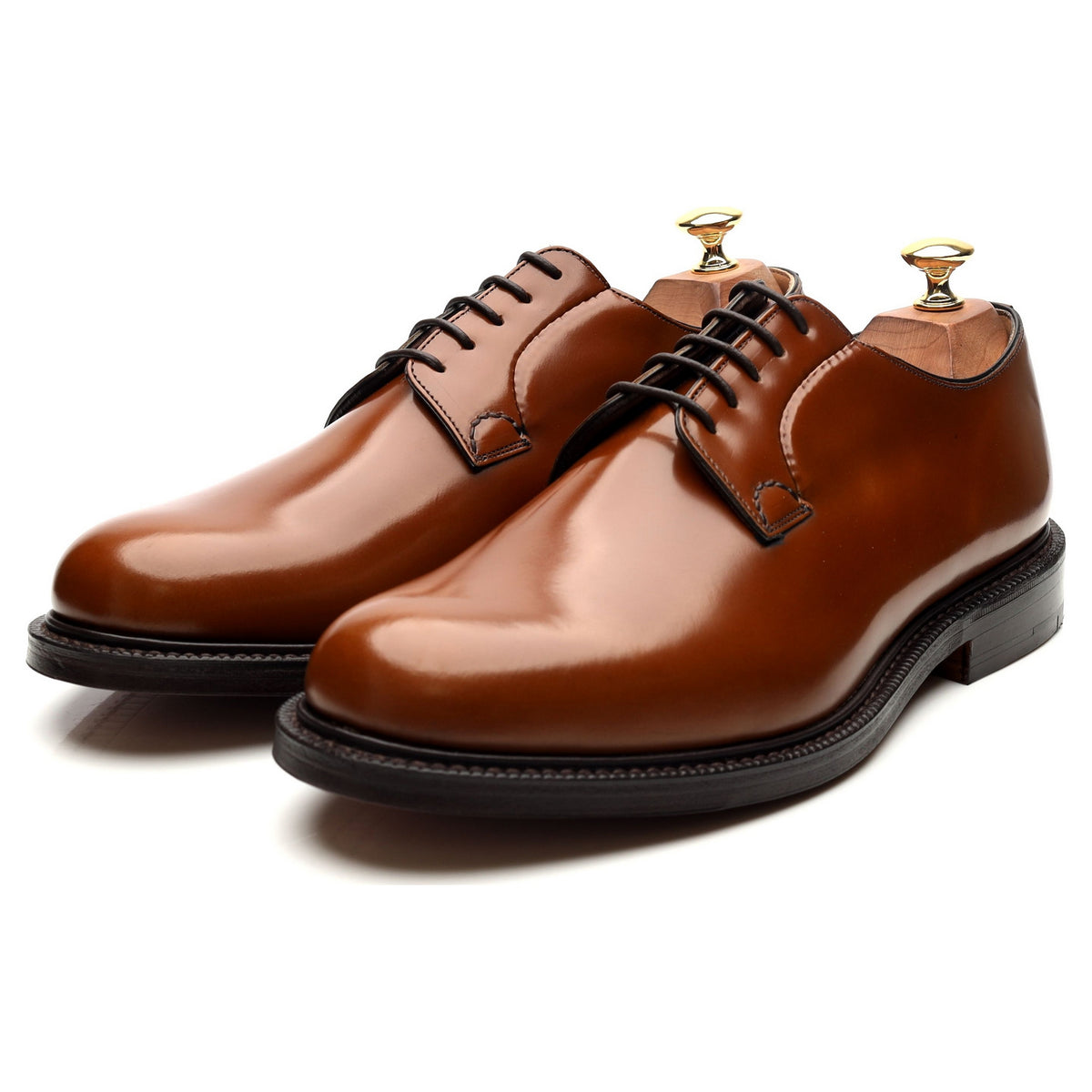&#39;Shannon&#39; Tan Brown Leather Derby UK 9 G