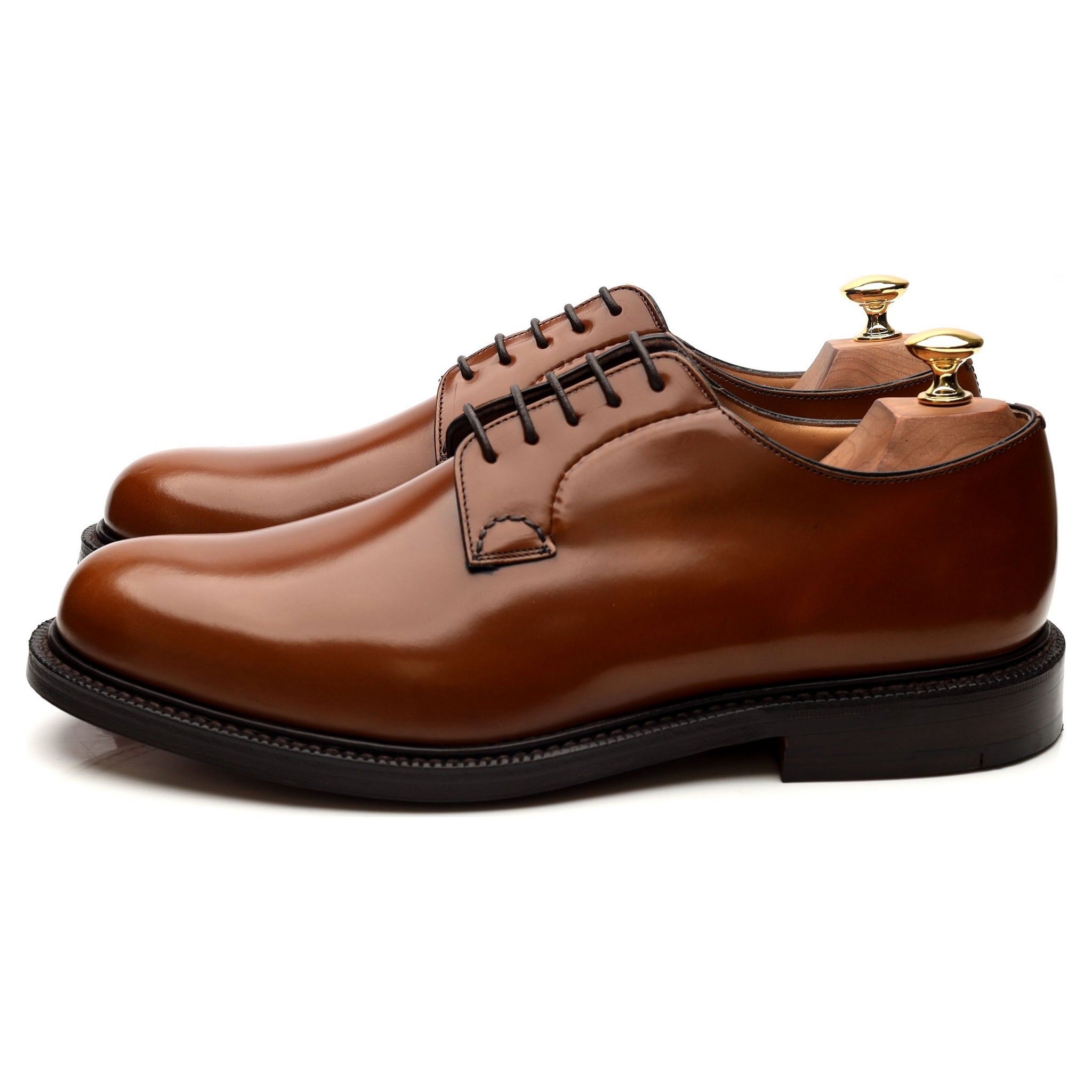 Shannon' Tan Brown Leather Derby UK 9 G - Abbot's Shoes