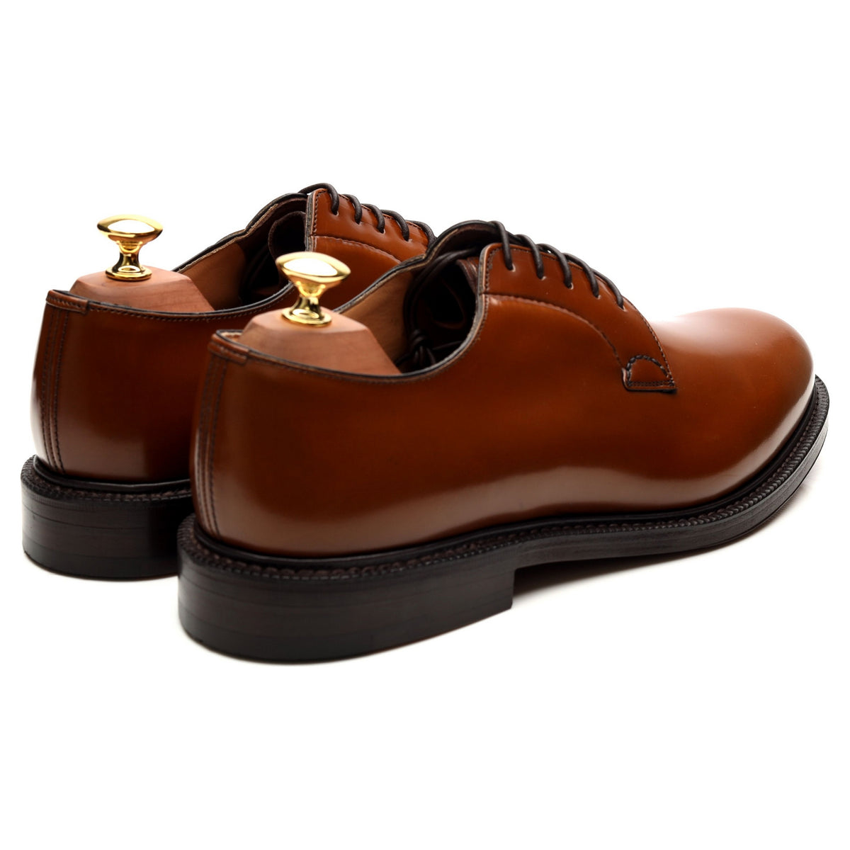 &#39;Shannon&#39; Tan Brown Leather Derby UK 9 G