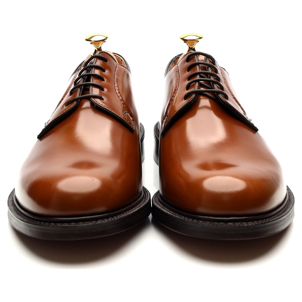&#39;Shannon&#39; Tan Brown Leather Derby UK 9 G