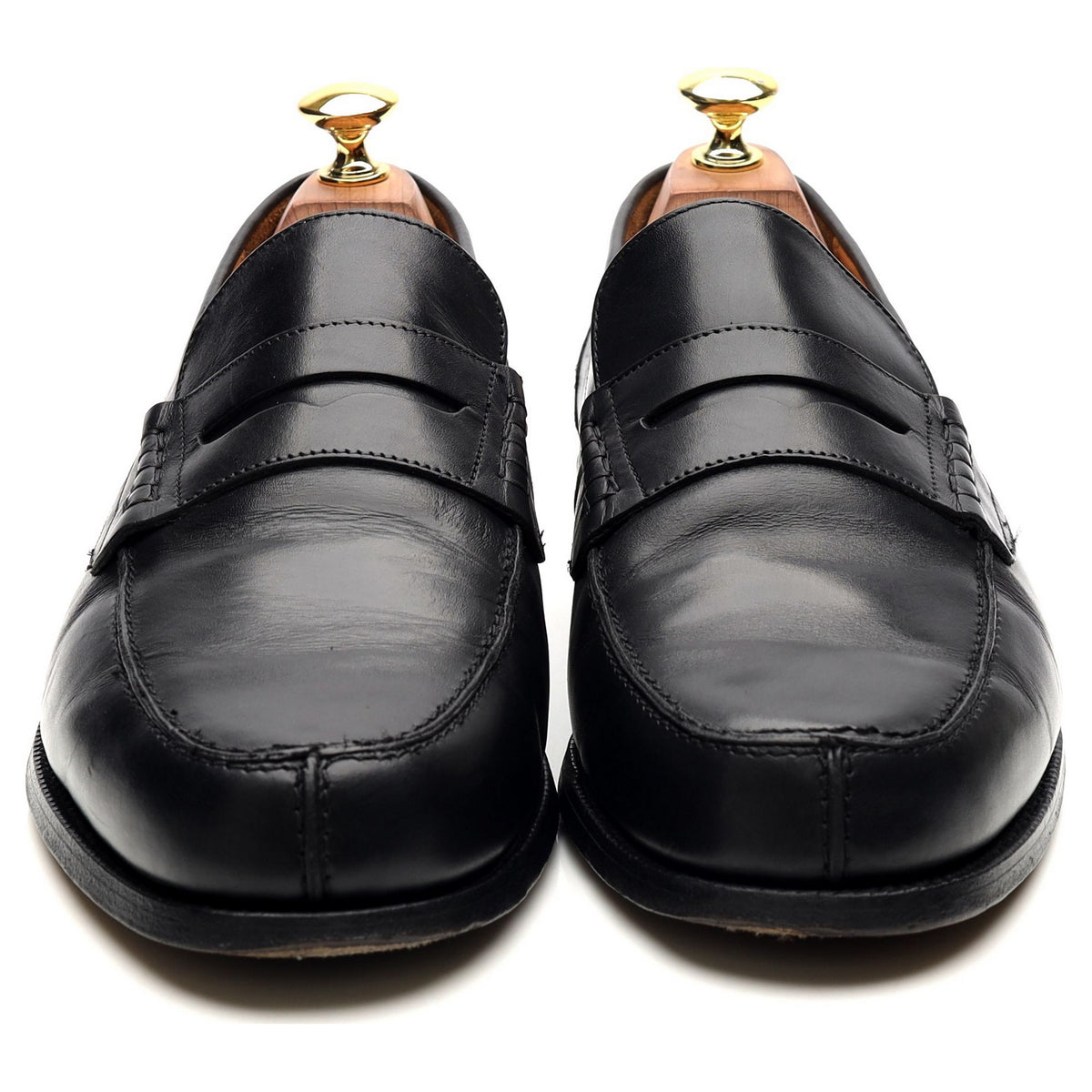 &#39;Barton&#39; Black Leather Loafers UK 8 G