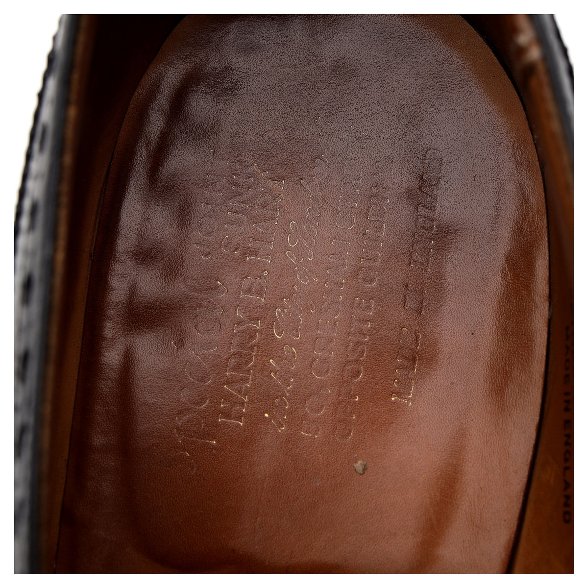 Black Leather Oxford Semi Brogues UK 11 F