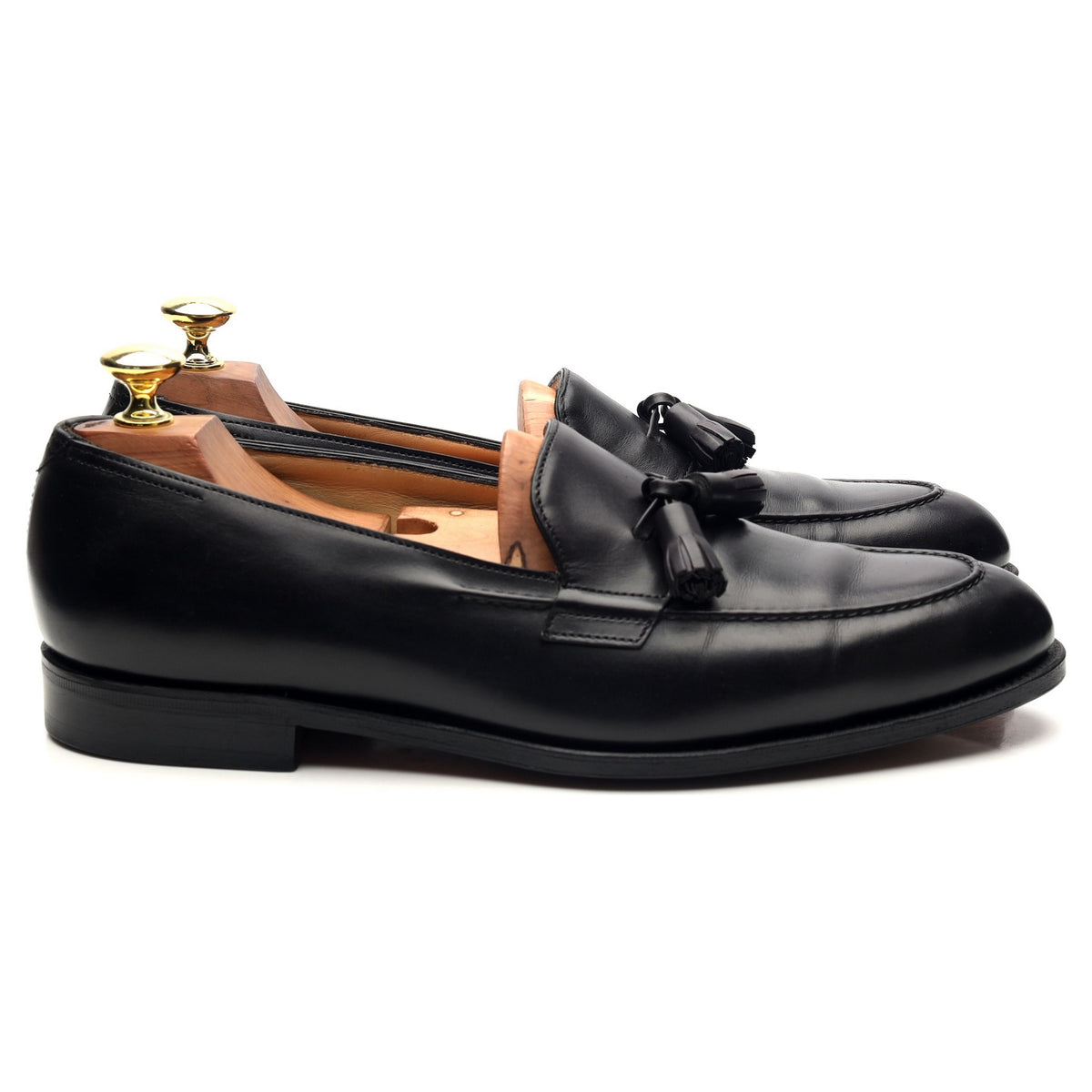 &#39;Truro&#39; Black Leather Tasse Loafers UK 7.5 E