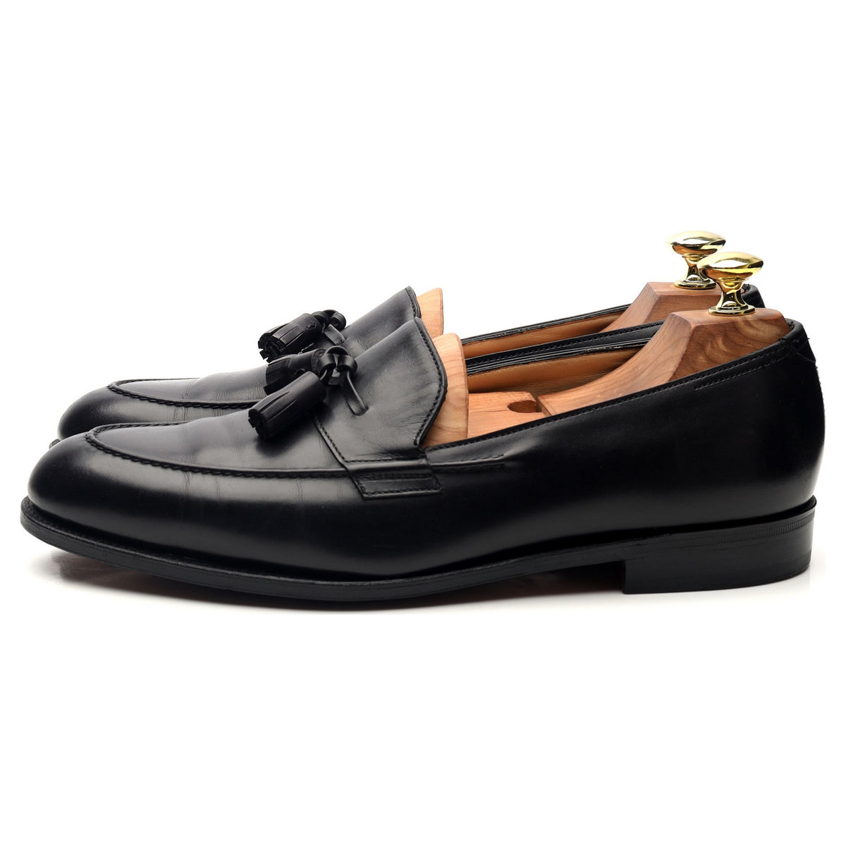 &#39;Truro&#39; Black Leather Tasse Loafers UK 7.5 E