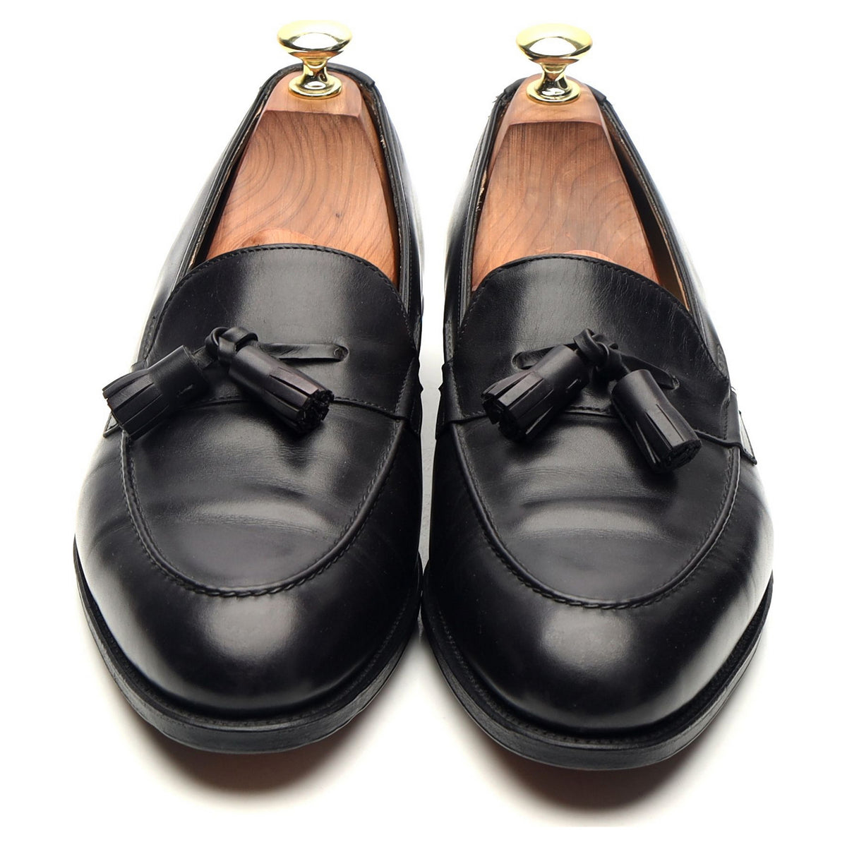 &#39;Truro&#39; Black Leather Tasse Loafers UK 7.5 E