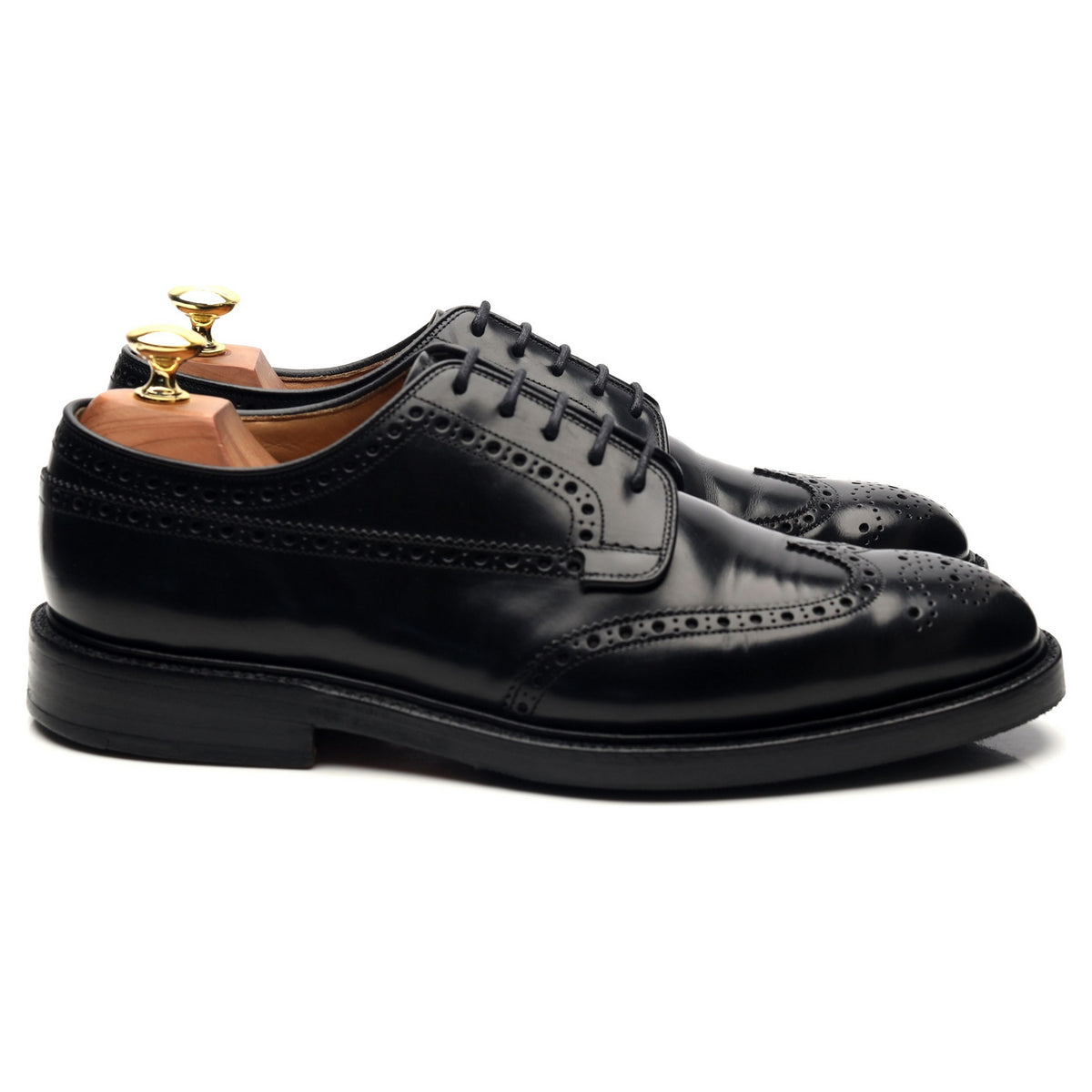 &#39;Grafton&#39; Black Leather Derby Brogues UK 7 G