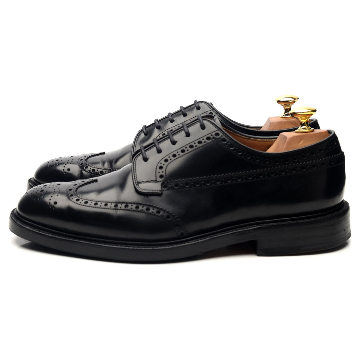 &#39;Grafton&#39; Black Leather Derby Brogues UK 7 G