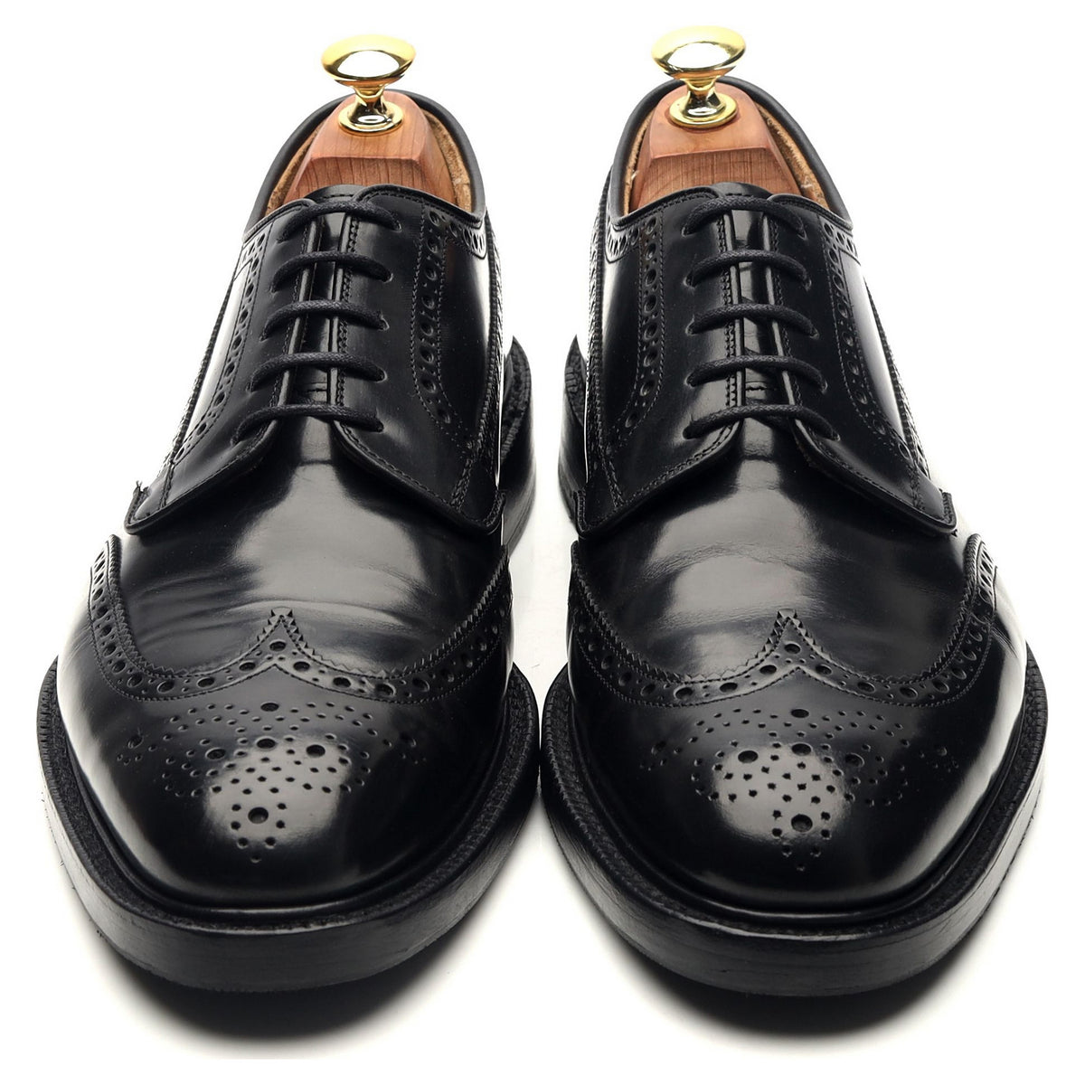 &#39;Grafton&#39; Black Leather Derby Brogues UK 7 G