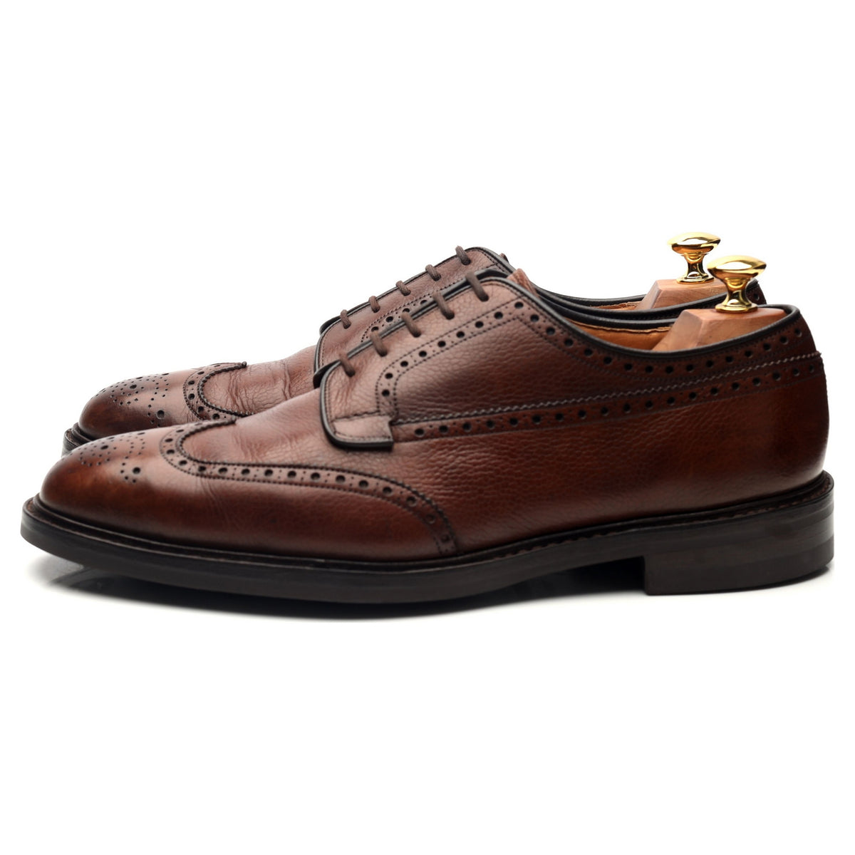 &#39;Grafton&#39; Brown Leather Derby Brogues UK 9.5 F