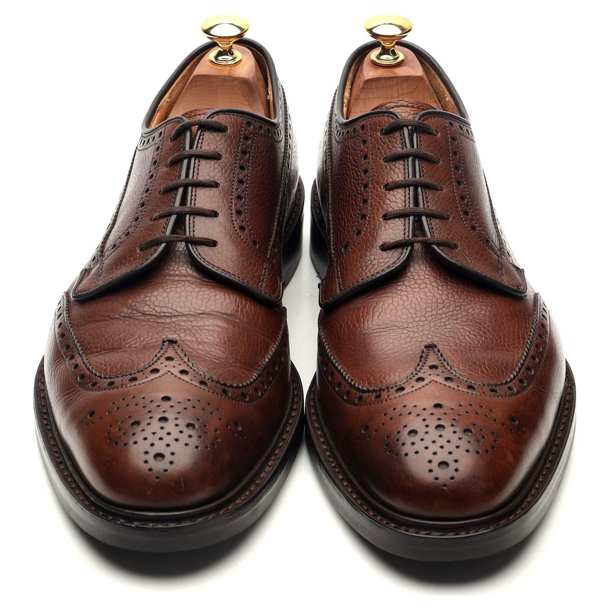 &#39;Grafton&#39; Brown Leather Derby Brogues UK 9.5 F