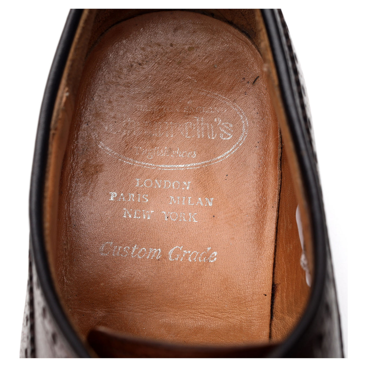 &#39;Grafton&#39; Brown Leather Derby Brogues UK 9.5 F