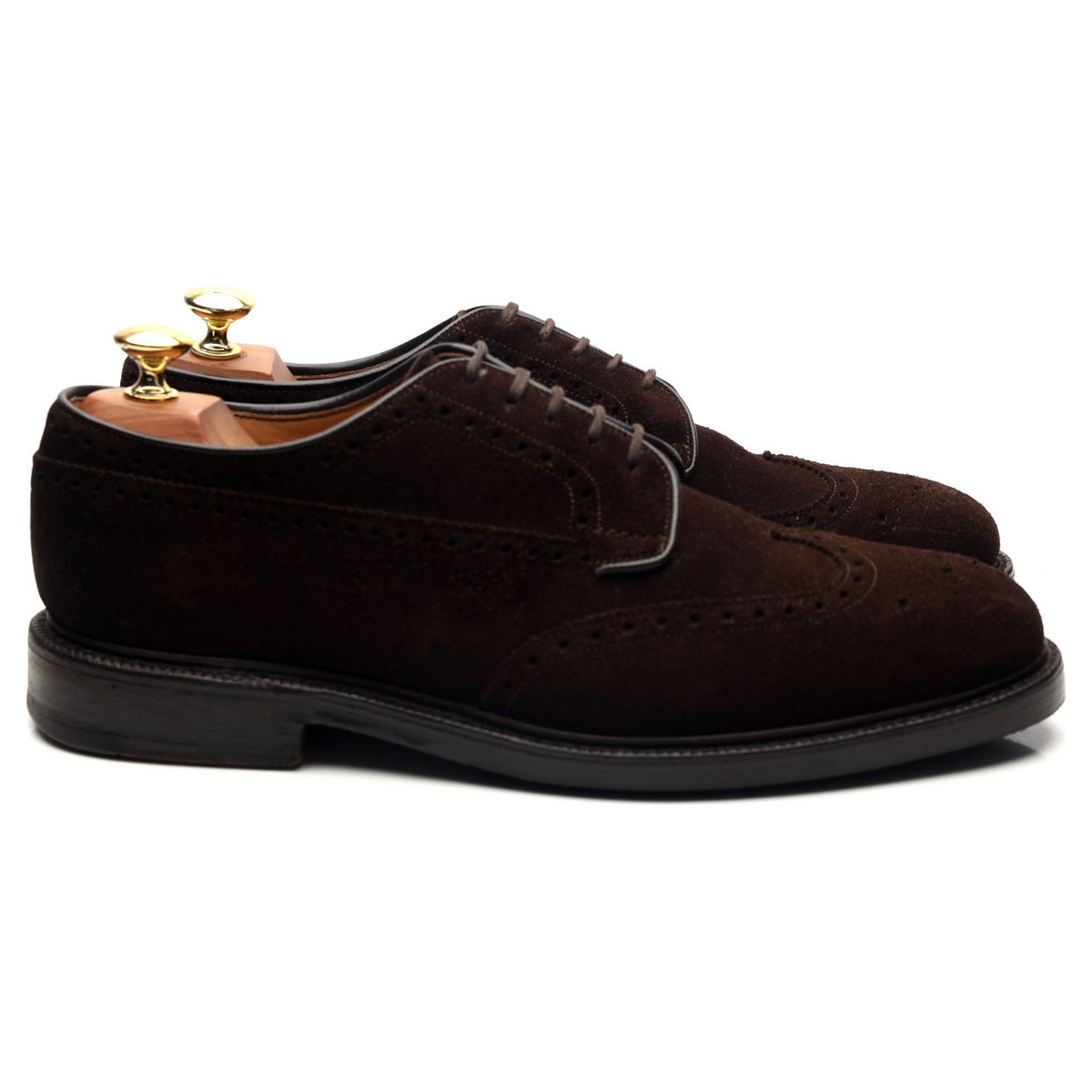 &#39;Grafton&#39; Dark Brown Suede Derby Brogues UK 8.5 G