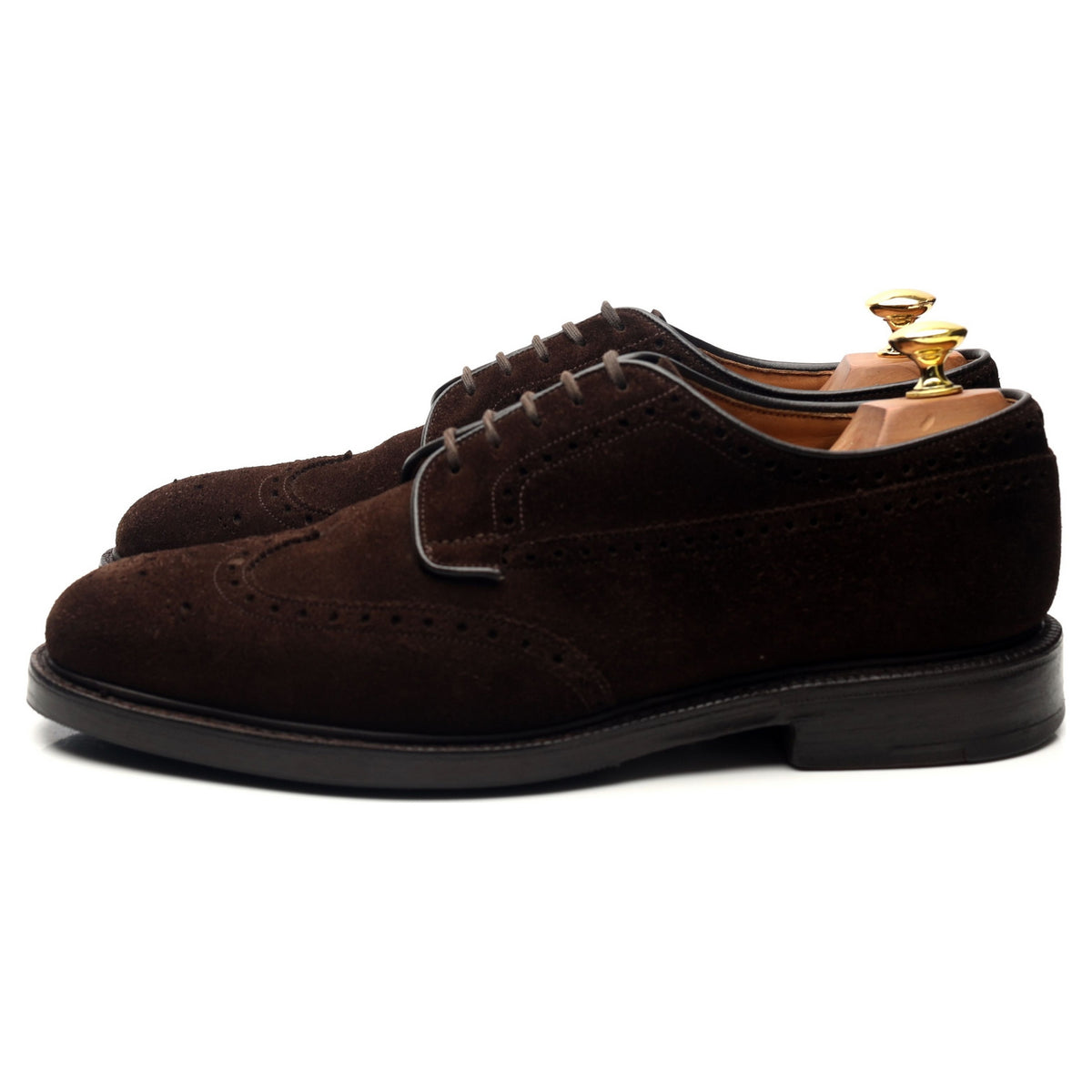 &#39;Grafton&#39; Dark Brown Suede Derby Brogues UK 8.5 G