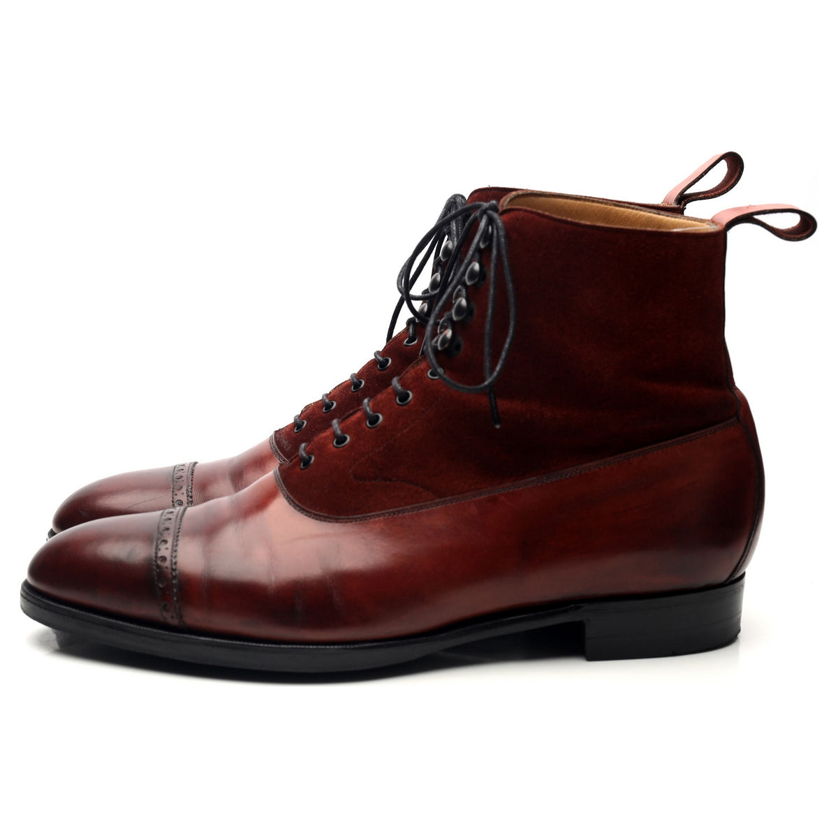 &#39;Shannon&#39; Burgundy Leather Balmoral Boots UK 8 E