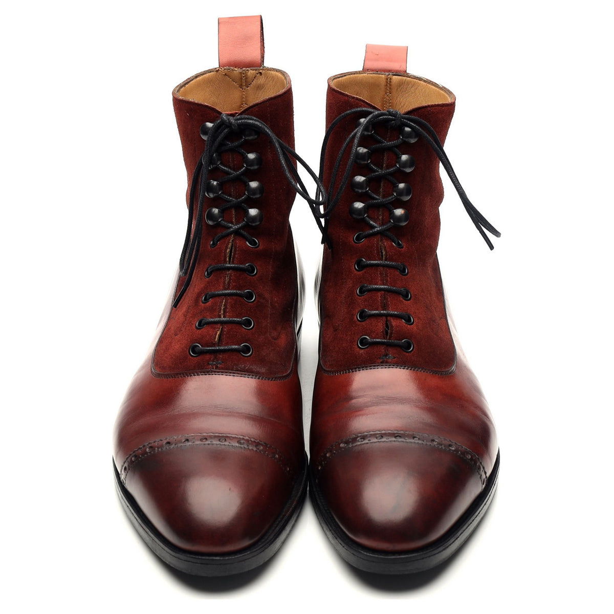 &#39;Shannon&#39; Burgundy Leather Balmoral Boots UK 8 E