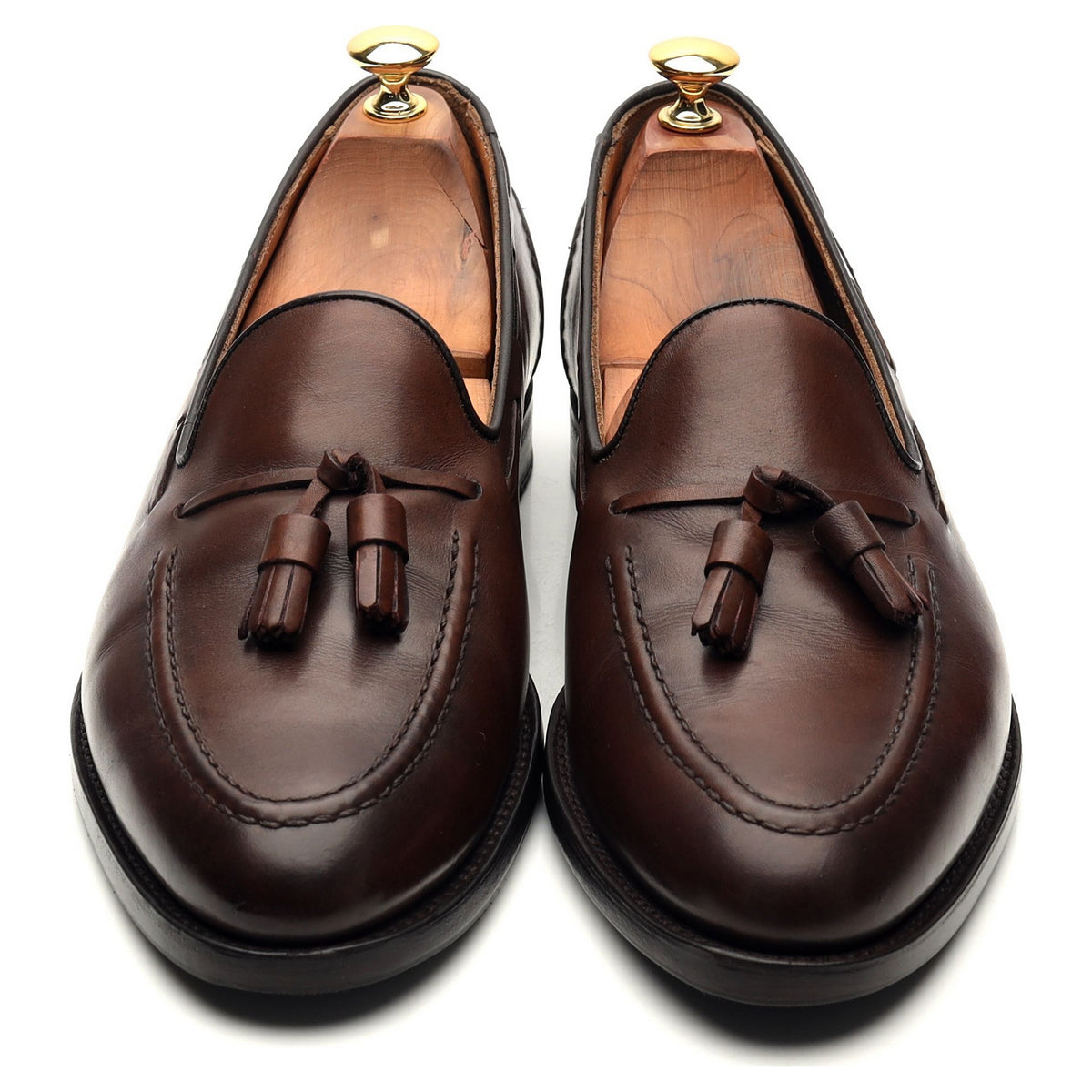 &#39;Harry ll EF&#39; Dark Brown Leather Tassel Loafers UK 9 F